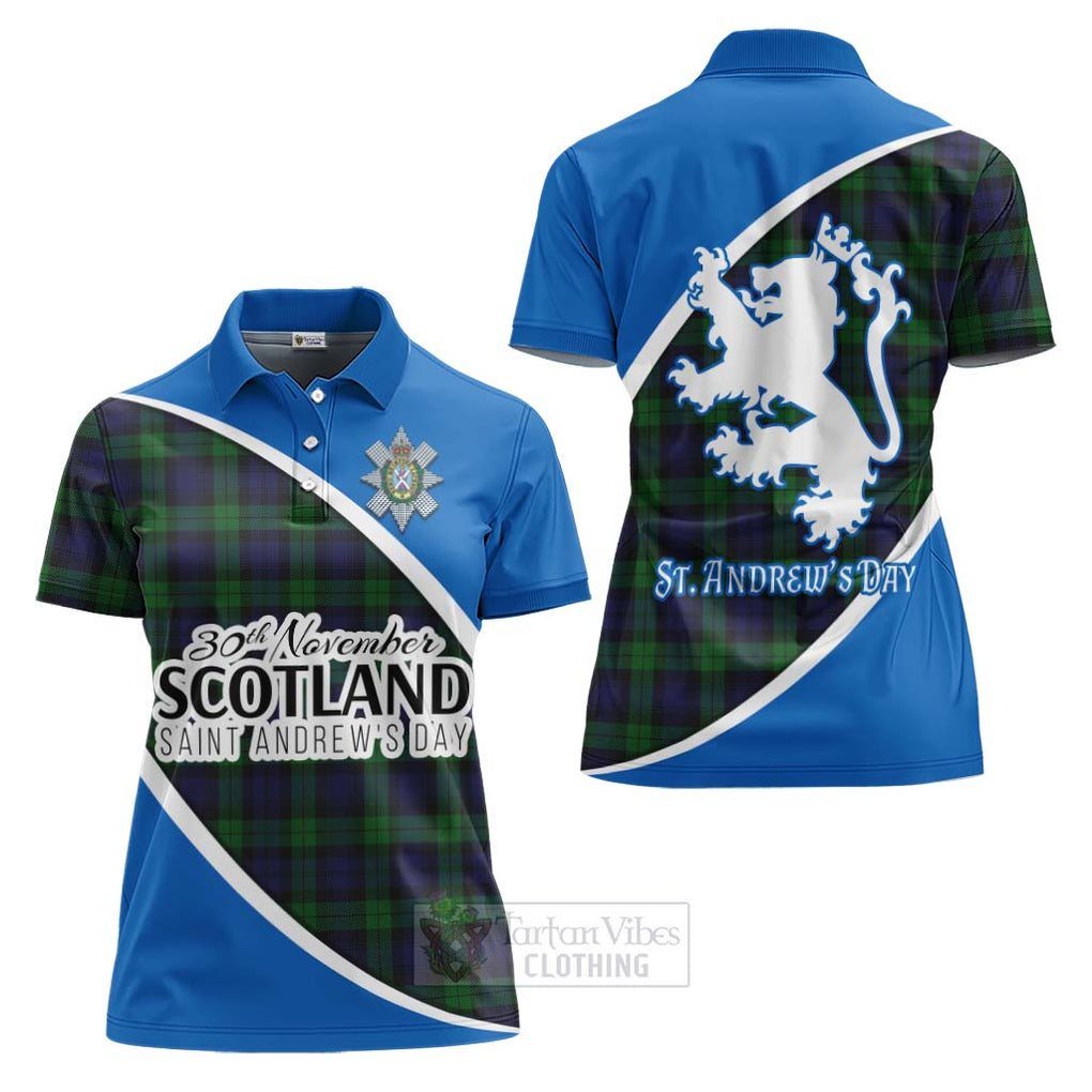 Tartan Vibes Clothing Black Watch Family Crest Tartan Women's Polo Shirt Celebrate Saint Andrew's Day in Style