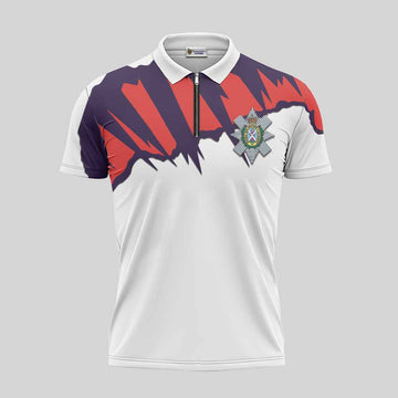 Black Watch Clan Crest Zipper Polo Shirt with Retro Sport Style