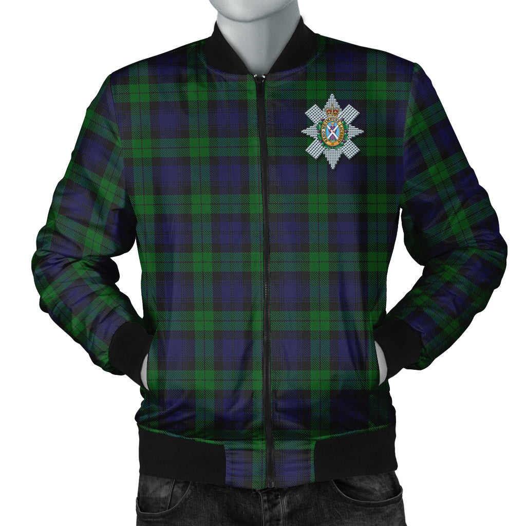 Black Watch Tartan Bomber Jacket with Family Crest Unisex - Tartanvibesclothing