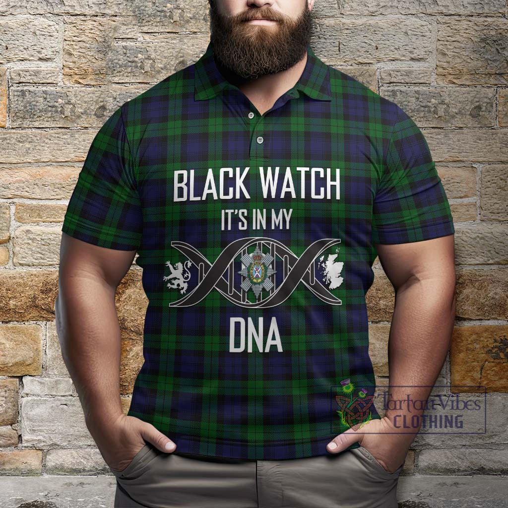 Black Watch Tartan Polo Shirt with Family Crest DNA In Me Style Kid - Tartanvibesclothing Shop