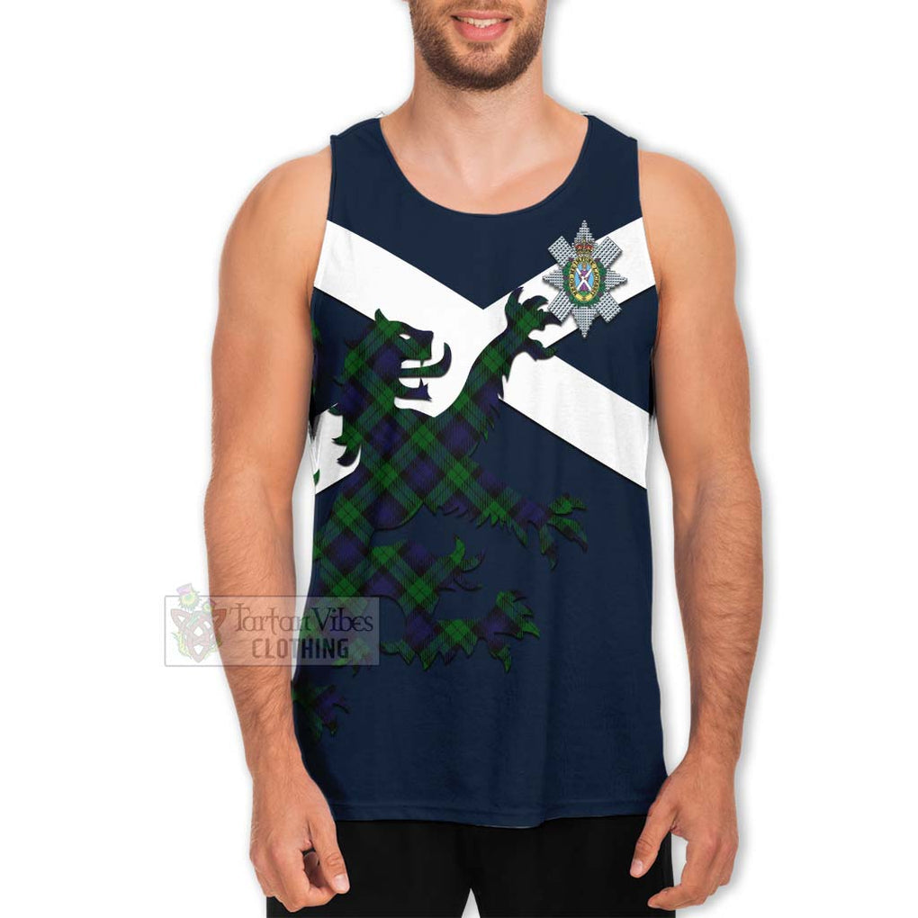 Tartan Vibes Clothing Black Watch Tartan Lion Rampant Men's Tank Top – Proudly Display Your Heritage with Alba Gu Brath and Clan Name