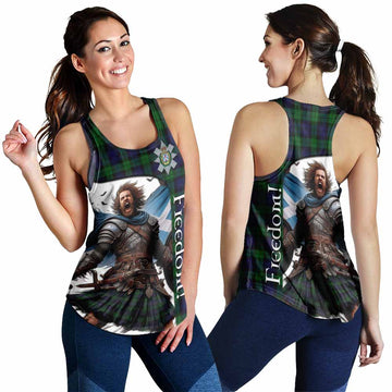 Black Watch Crest Tartan Women's Racerback Tanks Inspired by the Freedom of Scottish Warrior