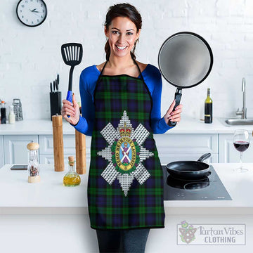 Black Watch Tartan Apron with Family Crest