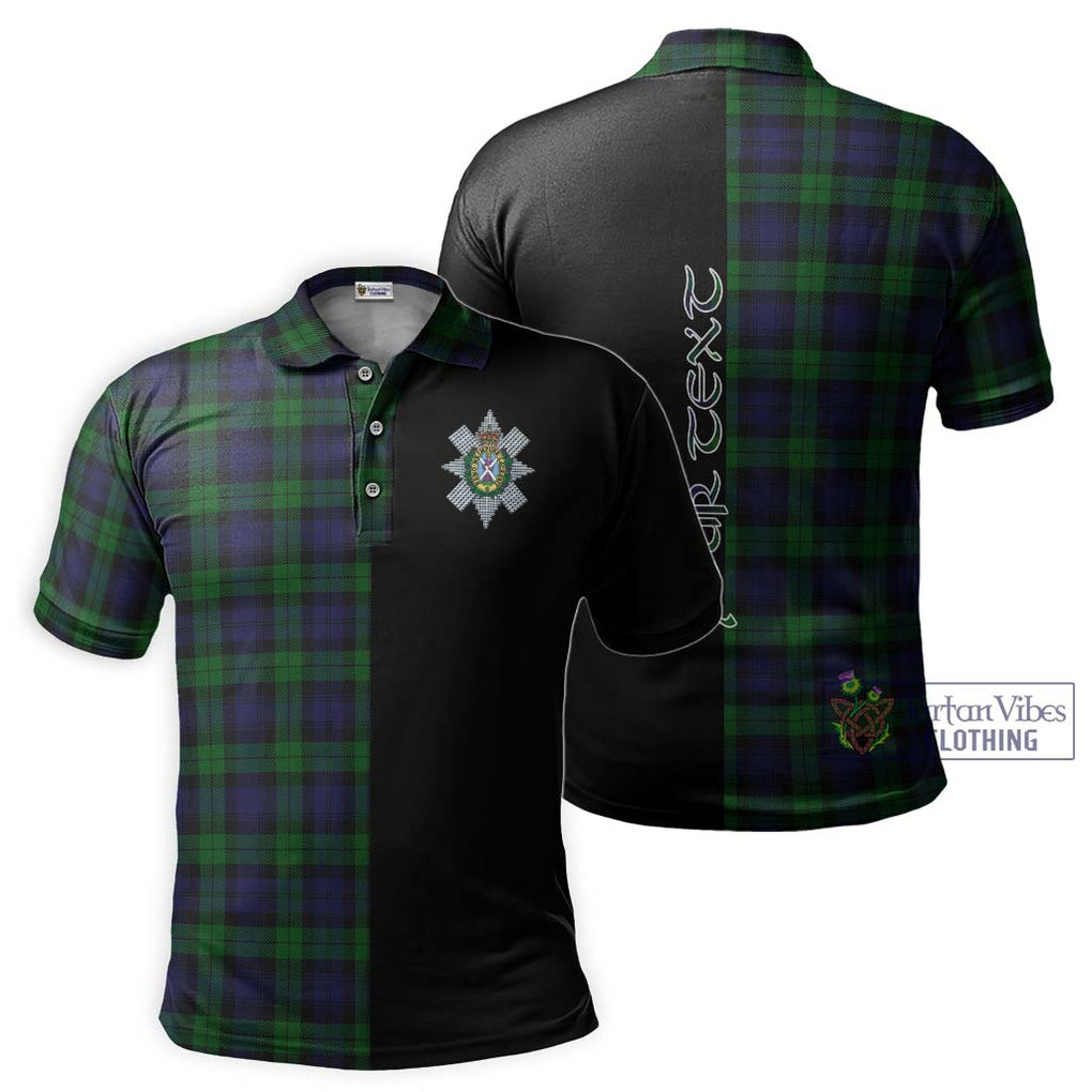 Black Watch Tartan Polo Shirt with Family Crest and Half Of Me Style Kid - Tartanvibesclothing Shop