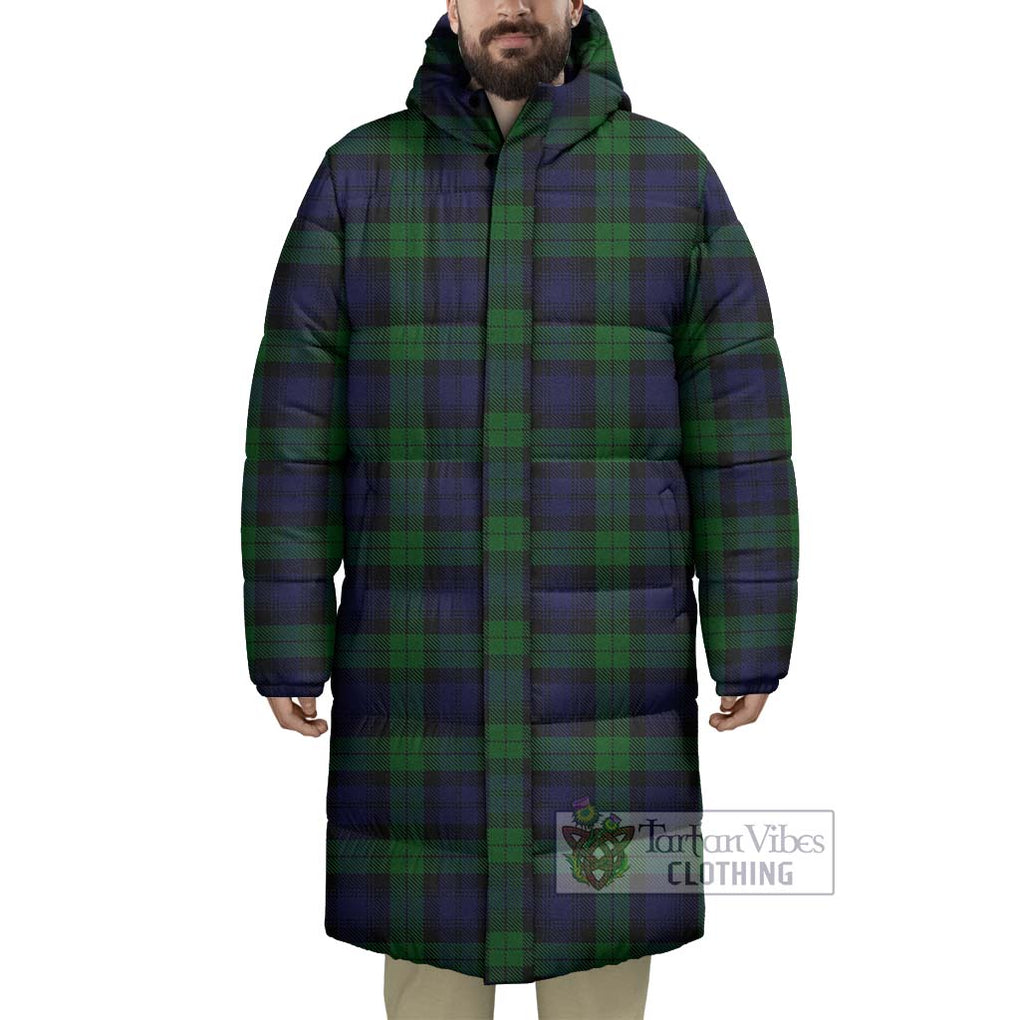 Tartan Vibes Clothing Black Watch Tartan Long Down Jacket