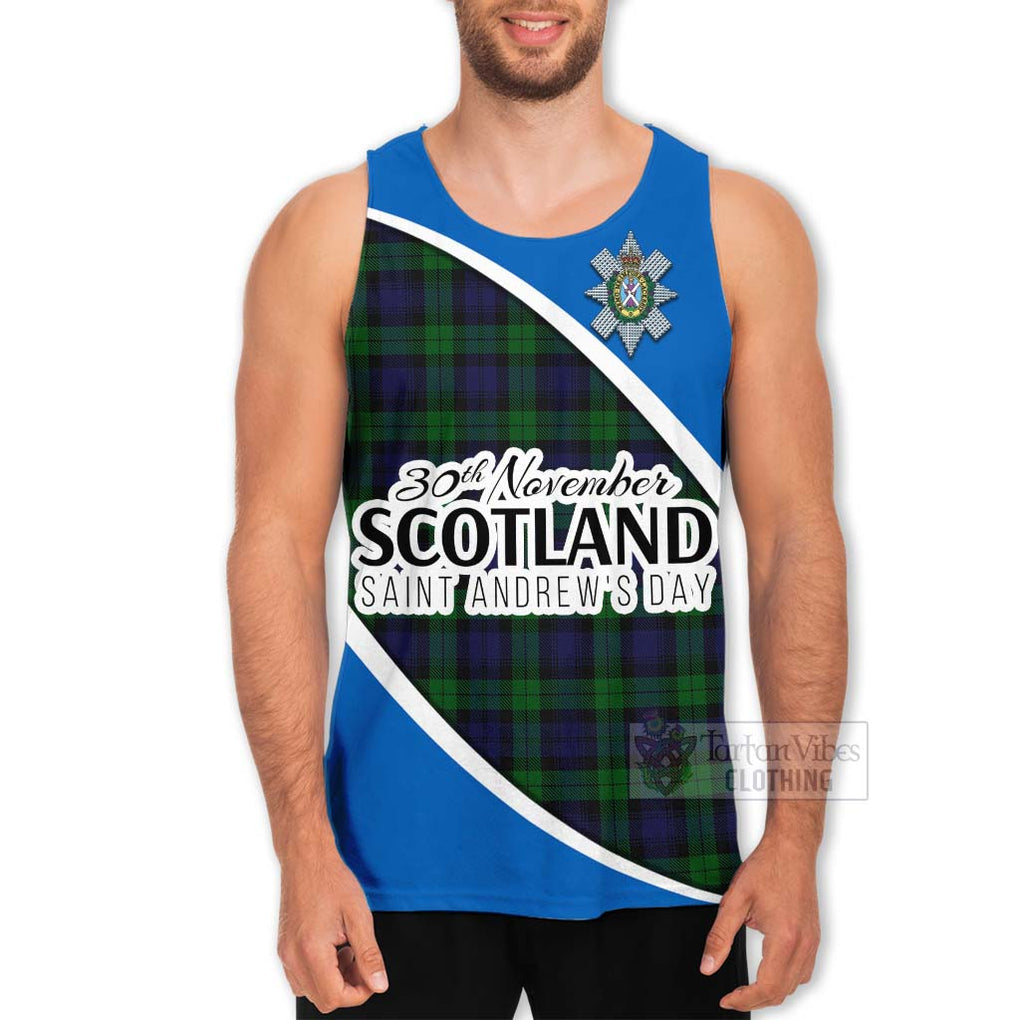 Tartan Vibes Clothing Black Watch Family Crest Tartan Men's Tank Top Celebrate Saint Andrew's Day in Style