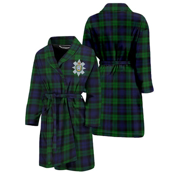 Black Watch Tartan Bathrobe with Family Crest