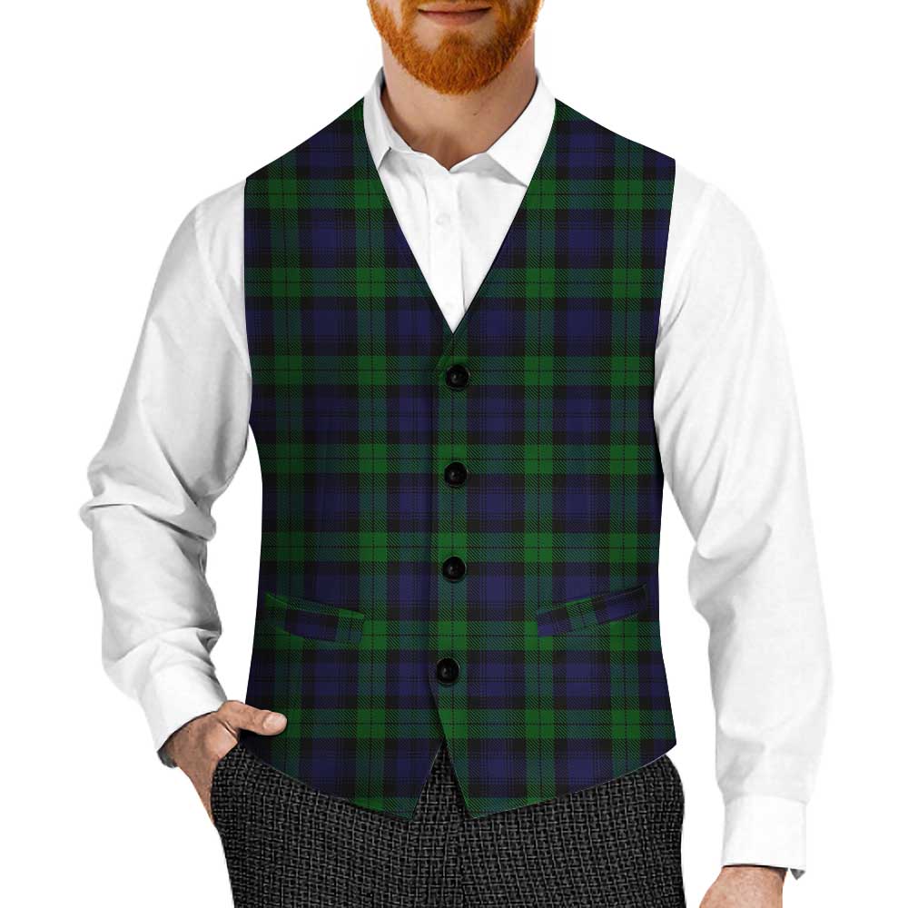 Tartan Vibes Clothing Black Watch Tartan Men's Sleeveless Suit Vest