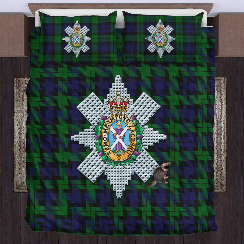 Black Watch Tartan Bedding Set with Family Crest US Bedding Set - Tartan Vibes Clothing