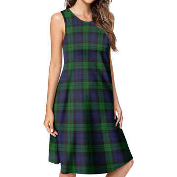 Black Watch Tartan Womens Casual Dresses