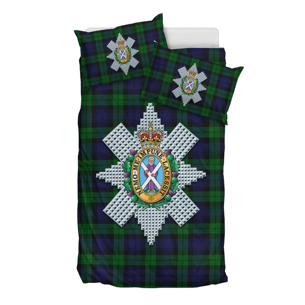 Black Watch Tartan Bedding Set with Family Crest - Tartan Vibes Clothing