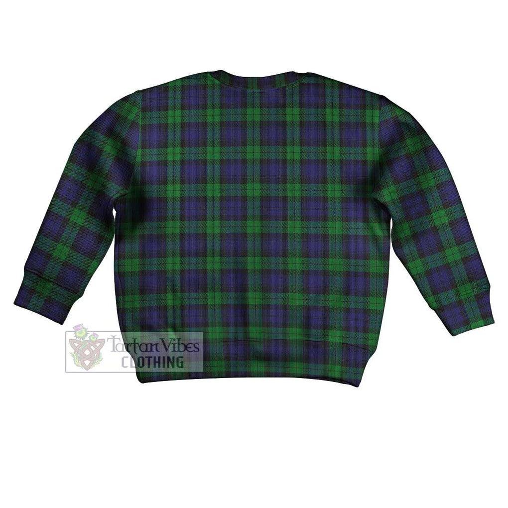 Tartan Vibes Clothing Black Watch Tartan Kid Ugly Sweater with Family Crest