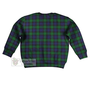 Black Watch Tartan Kid Ugly Sweater with Family Crest