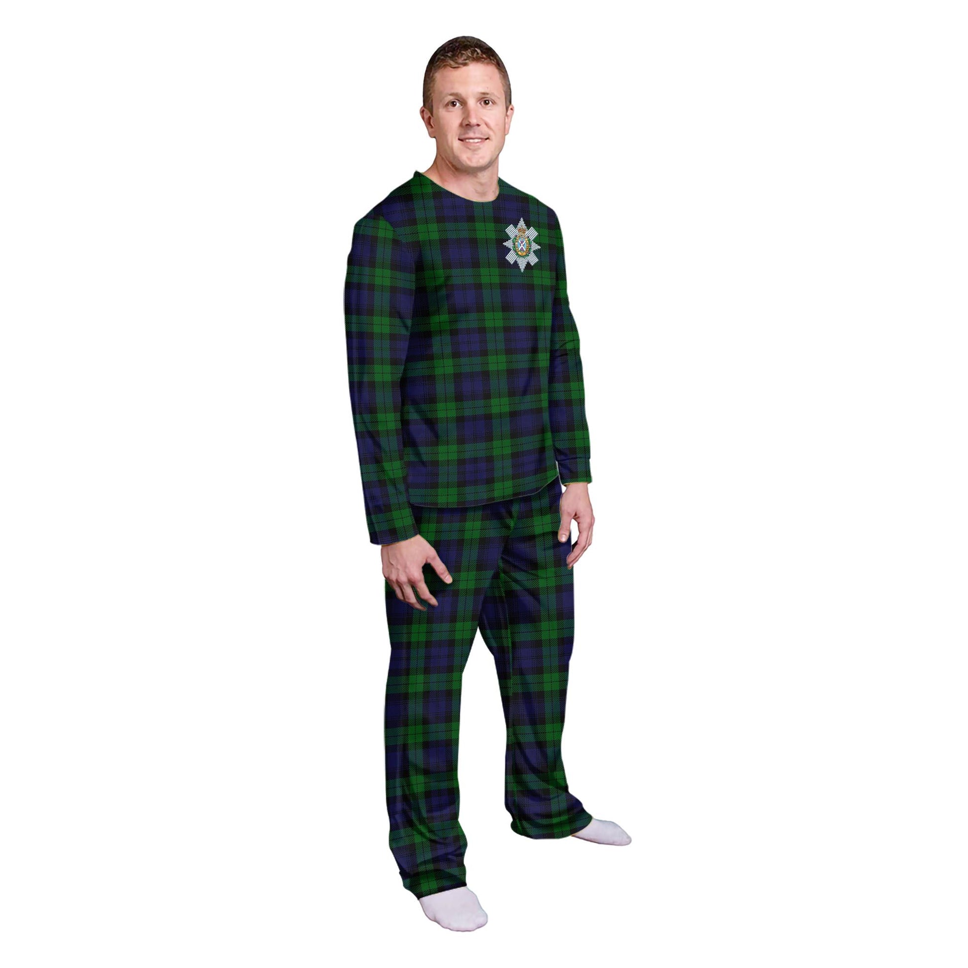 Black Watch Tartan Pajamas Family Set with Family Crest - Tartan Vibes Clothing