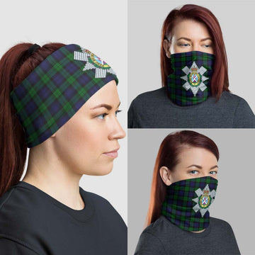 Black Watch Tartan Neck Gaiters, Tartan Bandanas, Tartan Head Band with Family Crest