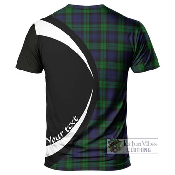 Black Watch Tartan T-Shirt with Family Crest Circle Style