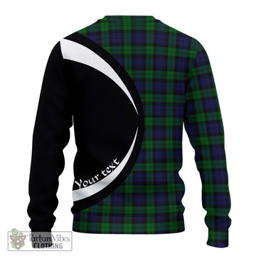 Black Watch Tartan Ugly Sweater with Family Crest Circle Style