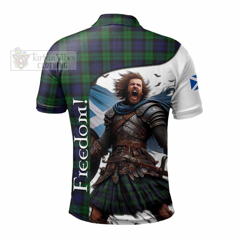 Tartan Vibes Clothing Black Watch Crest Tartan Polo Shirt Inspired by the Freedom of Scottish Warrior