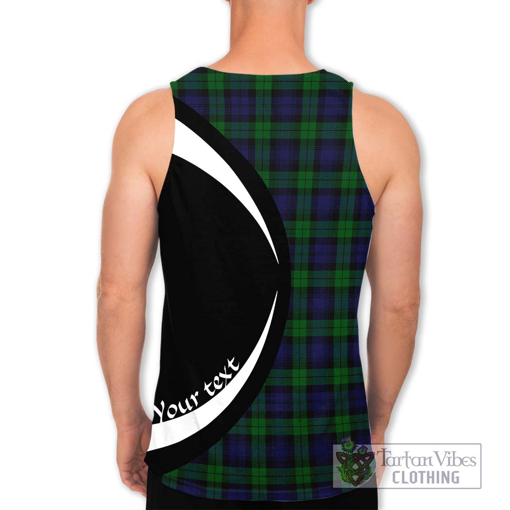 Tartan Vibes Clothing Black Watch Tartan Men's Tank Top with Family Crest Circle Style