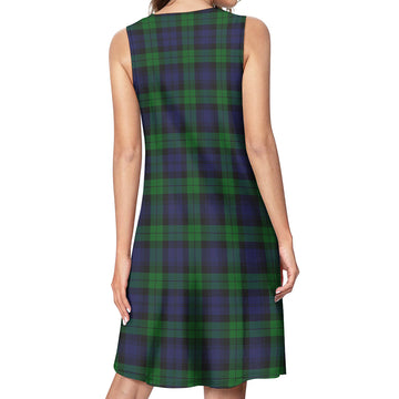 Black Watch Tartan Womens Casual Dresses