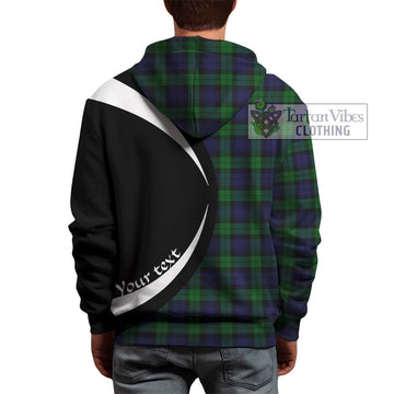 Black Watch Tartan Hoodie with Family Crest Circle Style