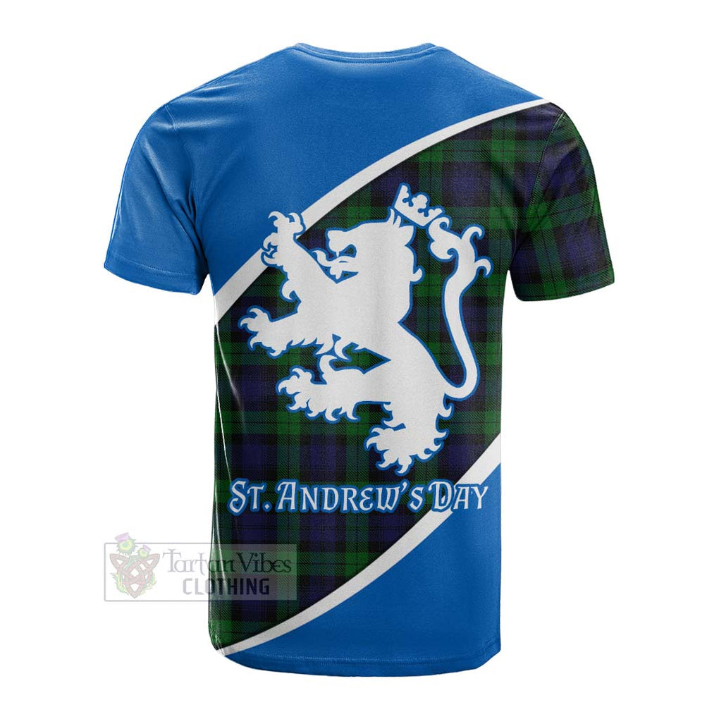 Tartan Vibes Clothing Black Watch Family Crest Tartan Cotton T-shirt Celebrate Saint Andrew's Day in Style