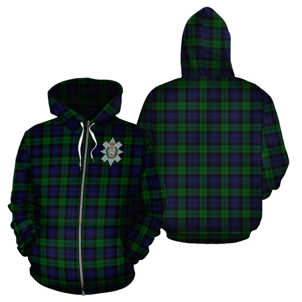 Black Watch Tartan Hoodie with Family Crest - Tartanvibesclothing