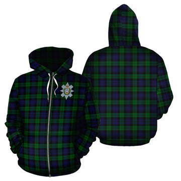 Black Watch Tartan Hoodie with Family Crest