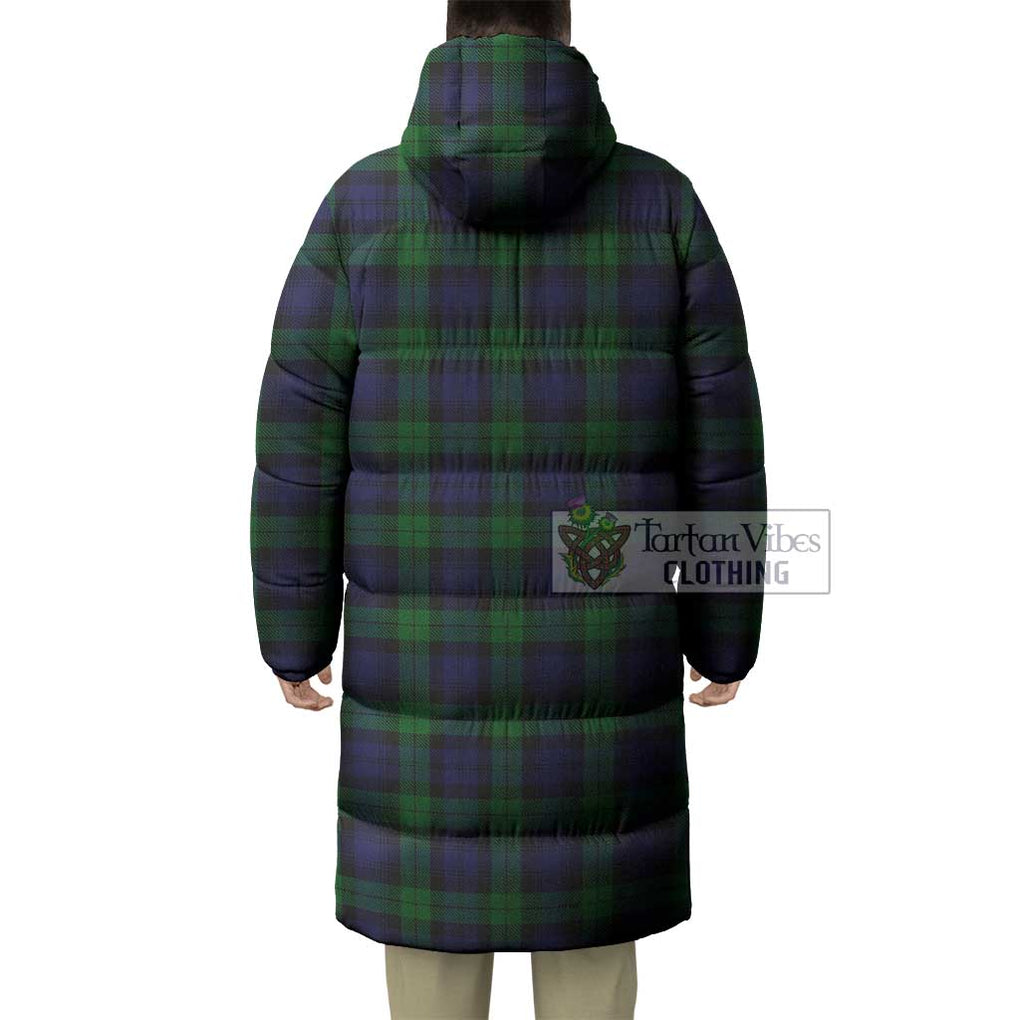 Tartan Vibes Clothing Black Watch Tartan Long Down Jacket