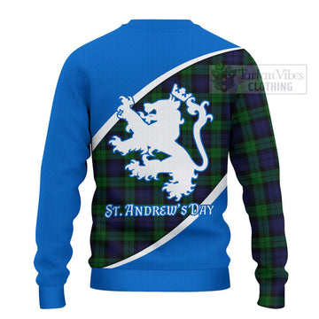 Black Watch Family Crest Tartan Ugly Sweater Celebrate Saint Andrew's Day in Style