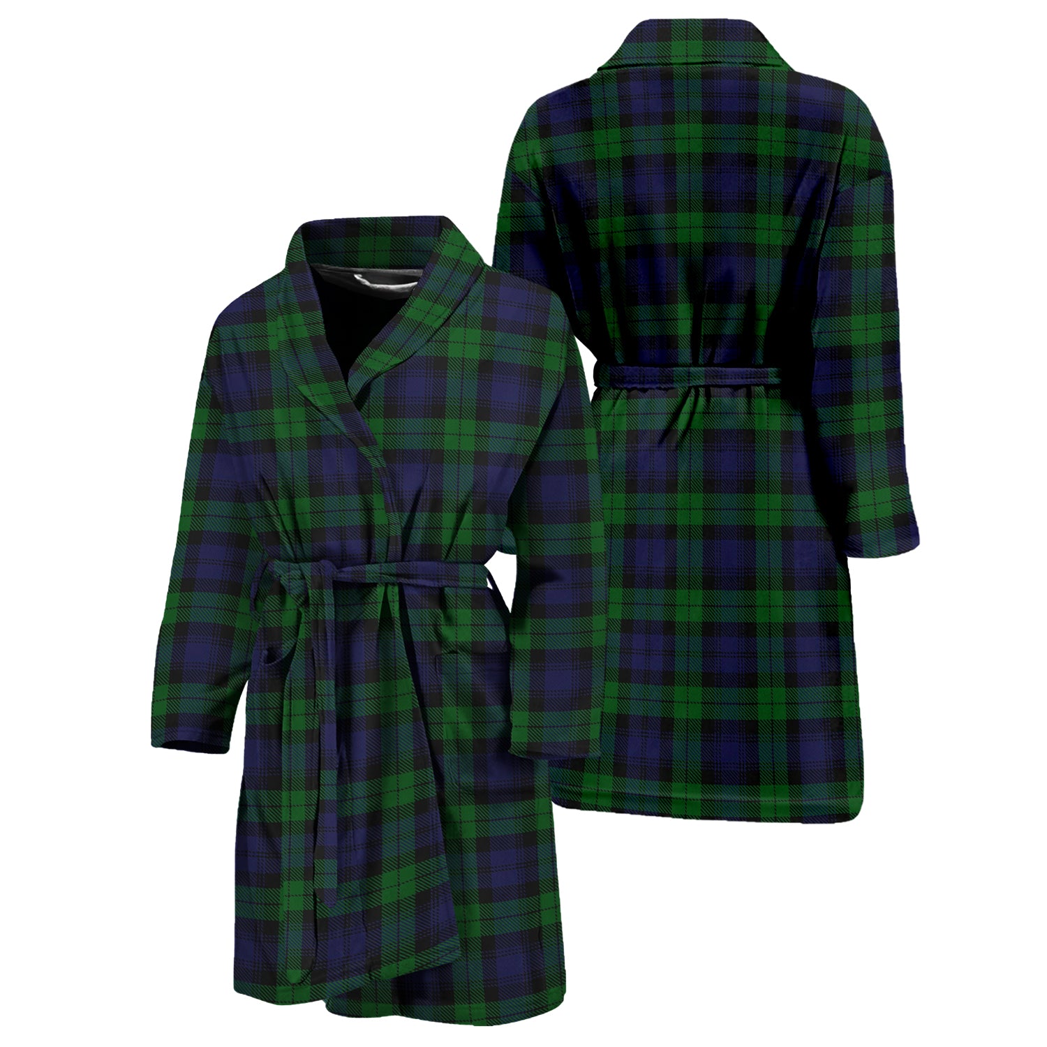 Black Watch Tartan Bathrobe Unisex M - Tartan Vibes Clothing