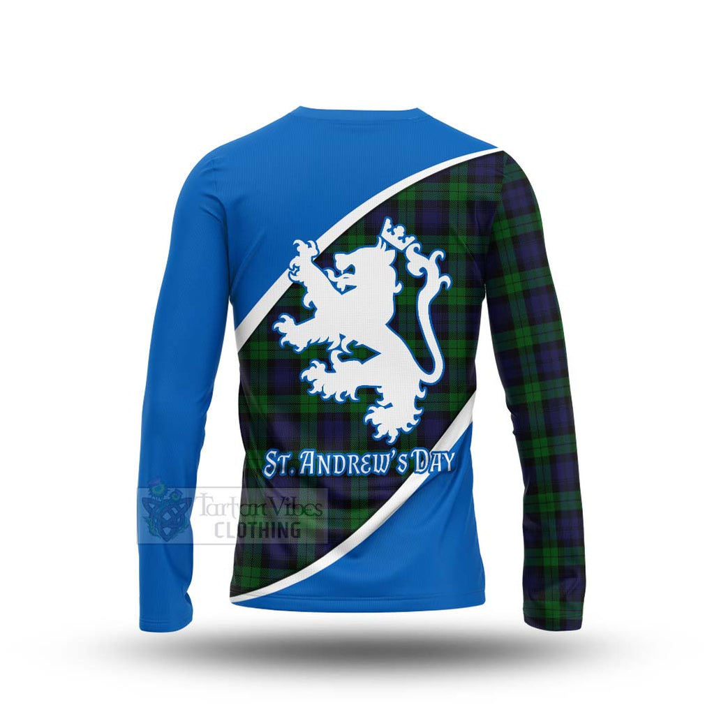 Tartan Vibes Clothing Black Watch Family Crest Tartan Long Sleeve T-Shirt Celebrate Saint Andrew's Day in Style