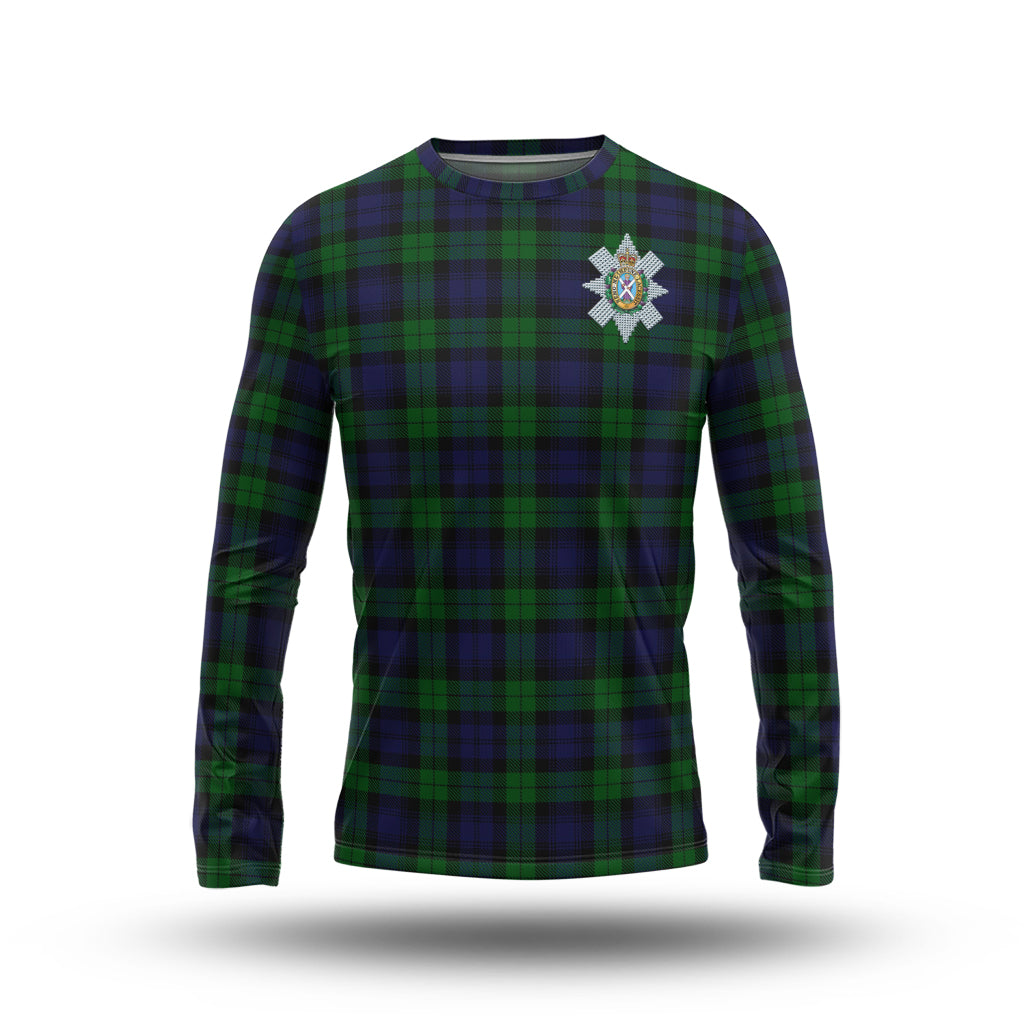 Black Watch Tartan Long Sleeve T-Shirt with Family Crest - Tartanvibesclothing