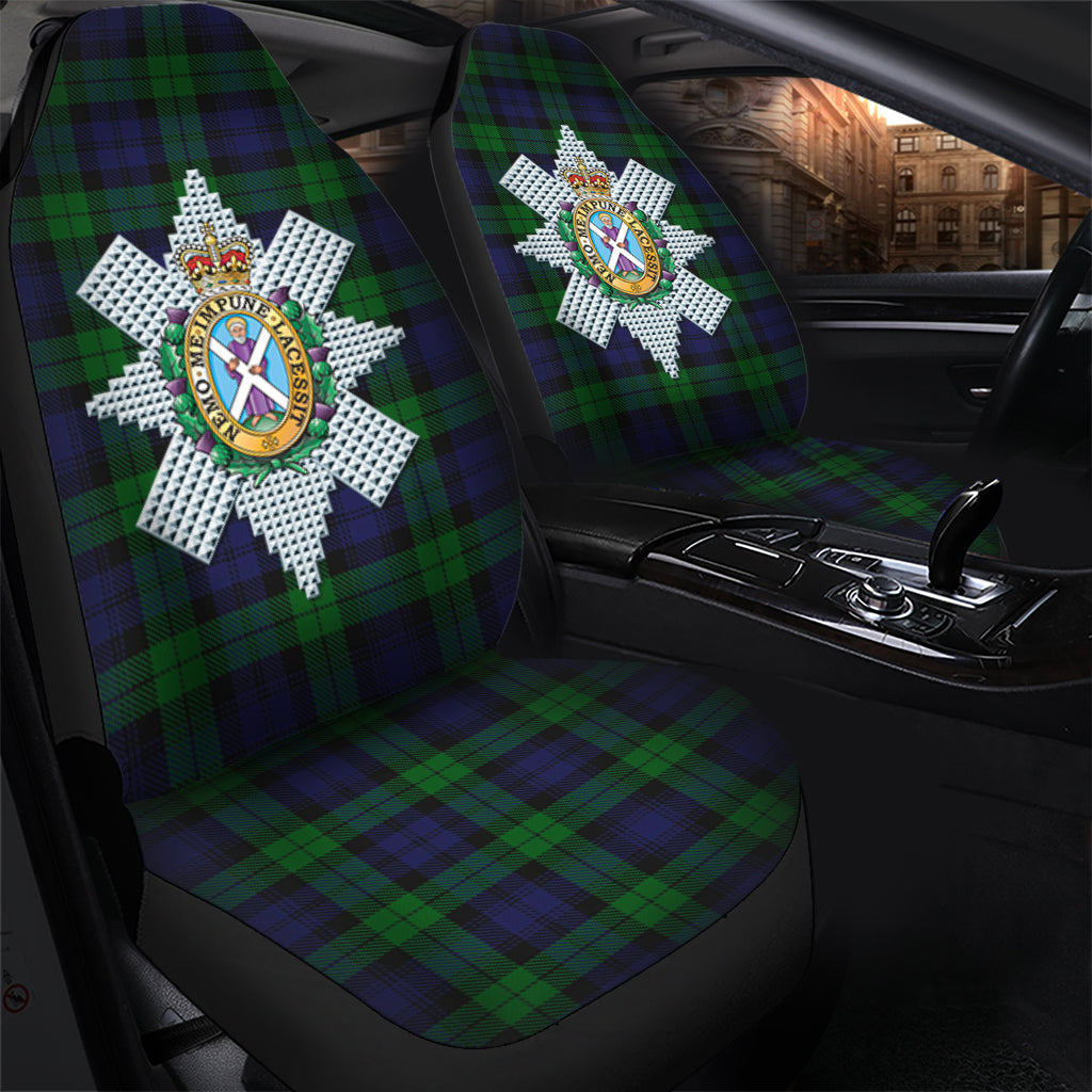 Black Watch Tartan Car Seat Cover with Family Crest - Tartanvibesclothing