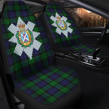 Black Watch Tartan Car Seat Cover with Family Crest