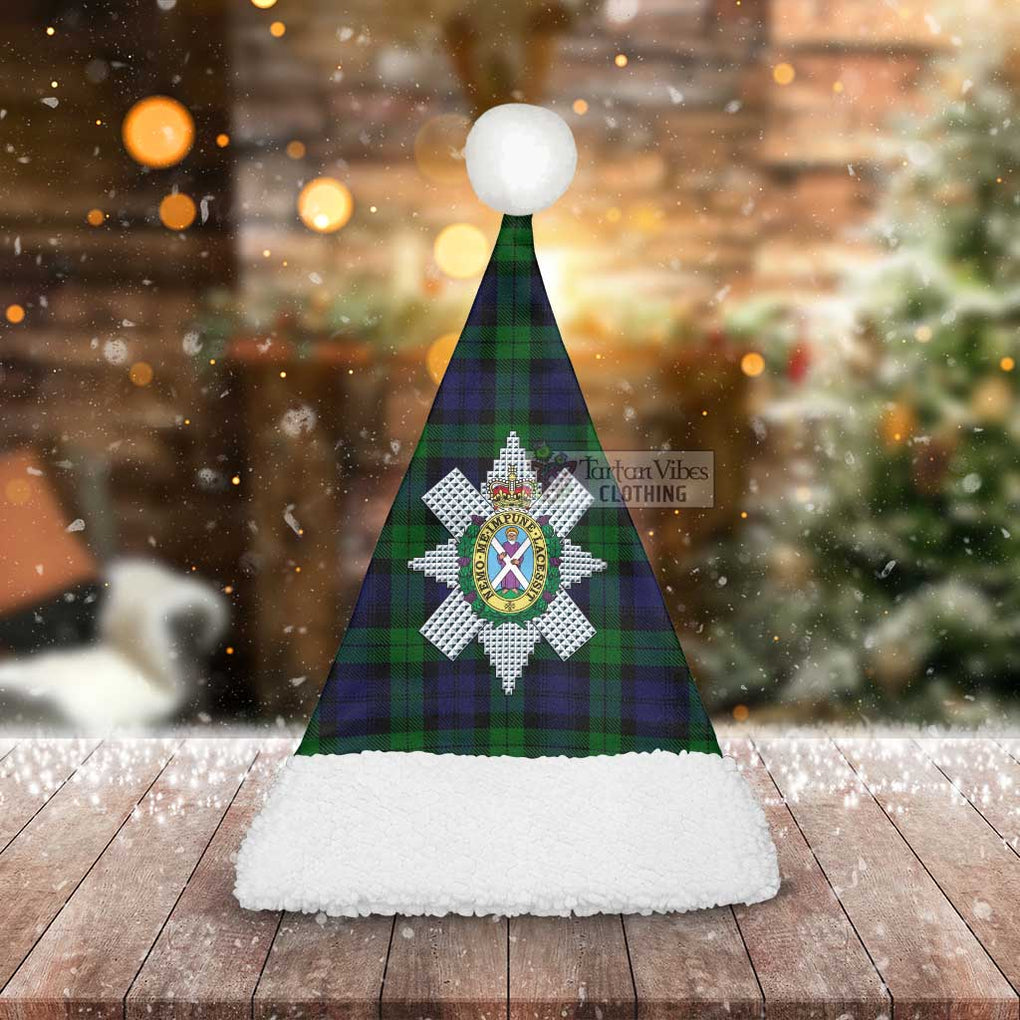 Tartan Vibes Clothing Black Watch Tartan Christmas Santa Hats with Family Crest