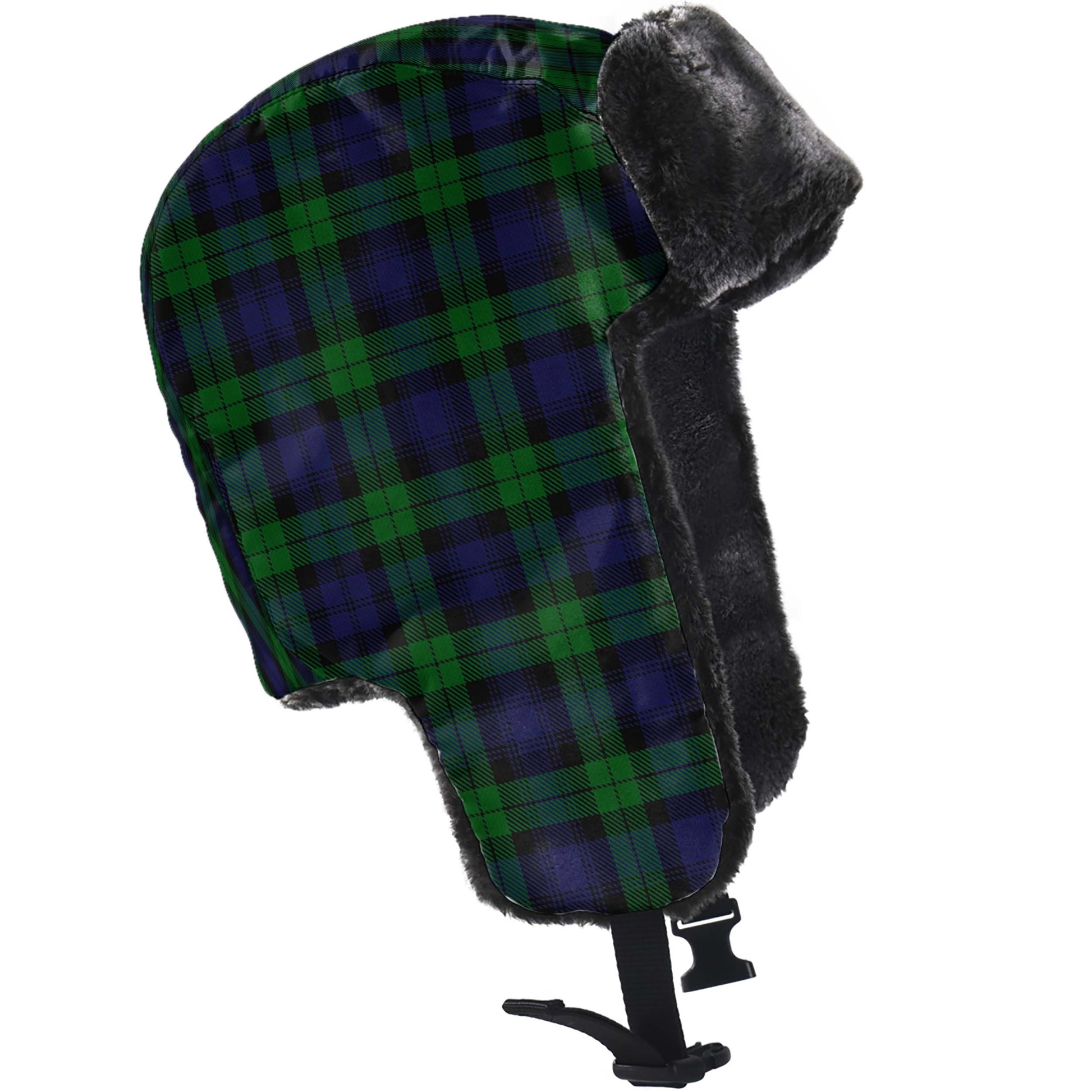 Black Watch Tartan Winter Trapper Hat - Tartanvibesclothing