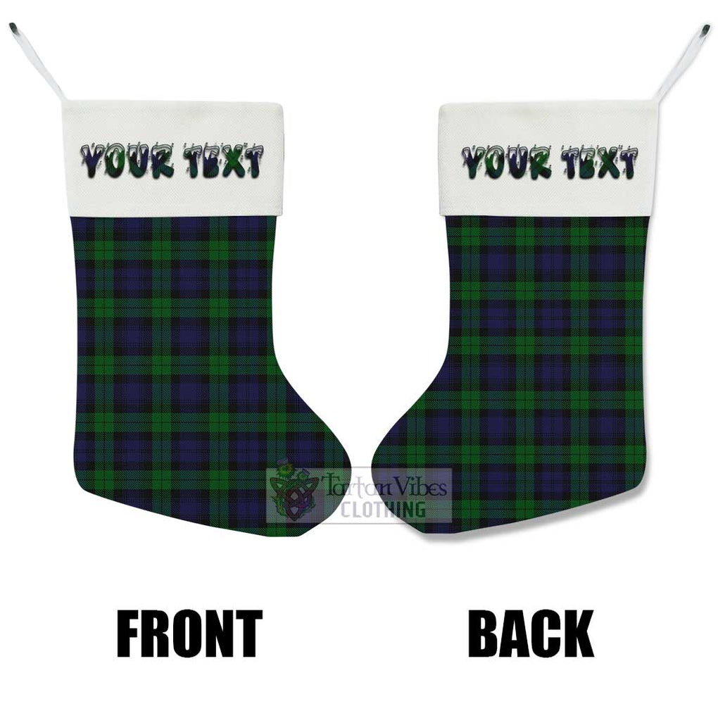 Tartan Vibes Clothing Black Watch Tartan Christmas Stocking with Personalized Text