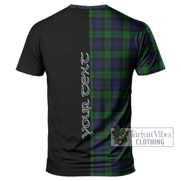 Black Watch Tartan T-Shirt with Family Crest and Half Of Me Style