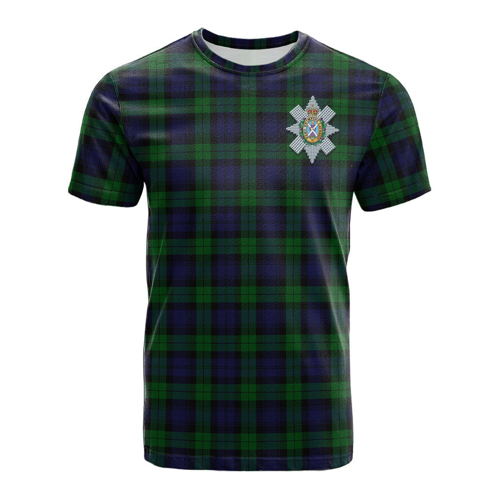 Black Watch Tartan T-Shirt with Family Crest - Tartan Vibes Clothing