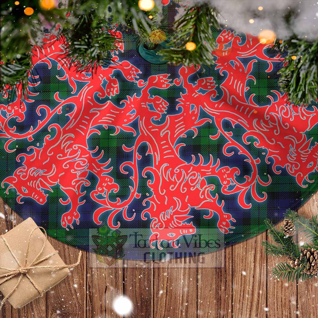 Tartan Vibes Clothing Black Watch Tartan Christmas Tree Skirt Lion Rampant Style