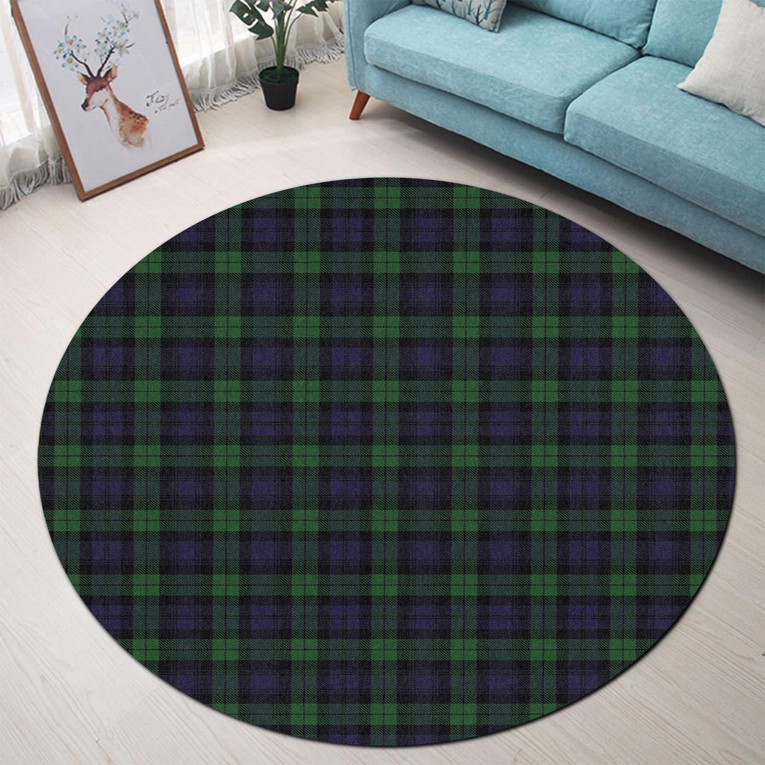 Black Watch Tartan Round Rug - Tartanvibesclothing