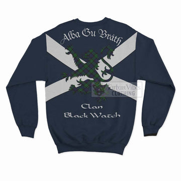 Black Watch Tartan Lion Rampant Sweatshirt  Proudly Display Your Heritage with Alba Gu Brath and Clan Name