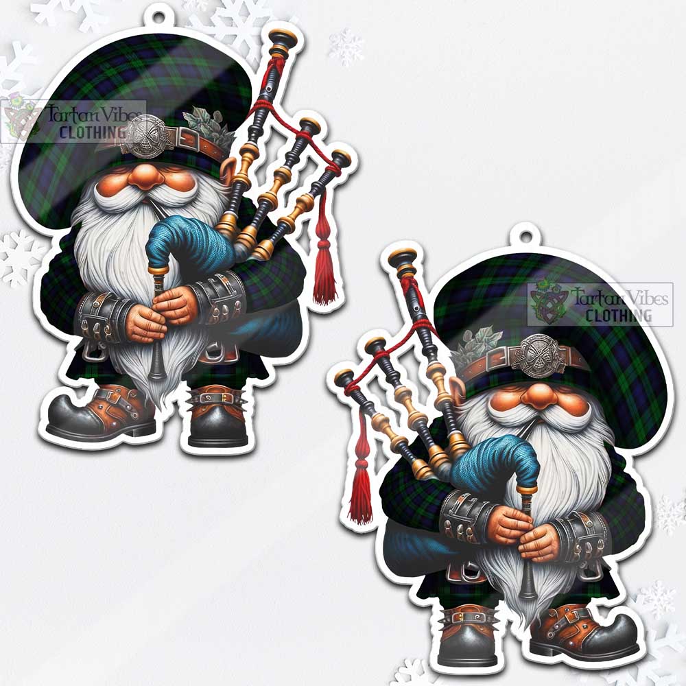 Tartan Vibes Clothing Black Watch Tartan Badpiper Gnome Christmas Ornament