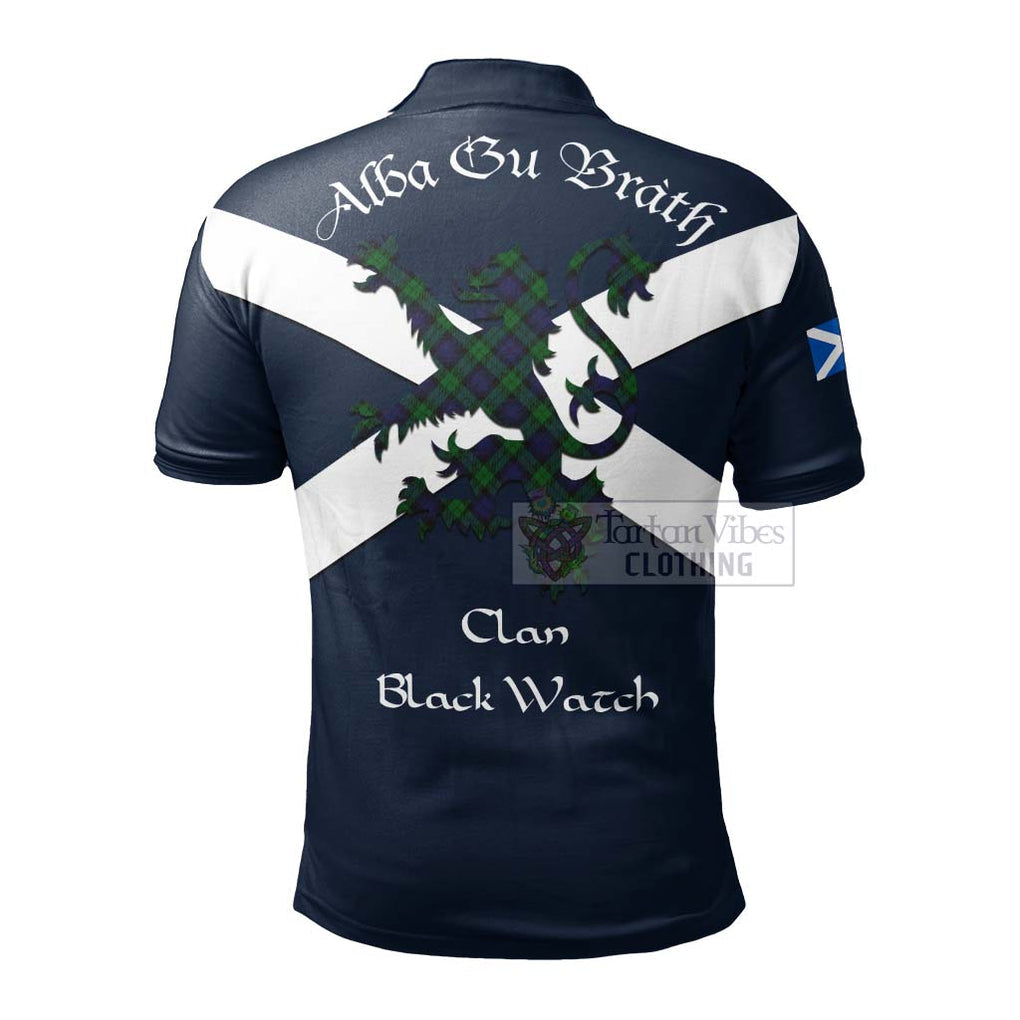 Tartan Vibes Clothing Black Watch Tartan Lion Rampant Polo Shirt – Proudly Display Your Heritage with Alba Gu Brath and Clan Name