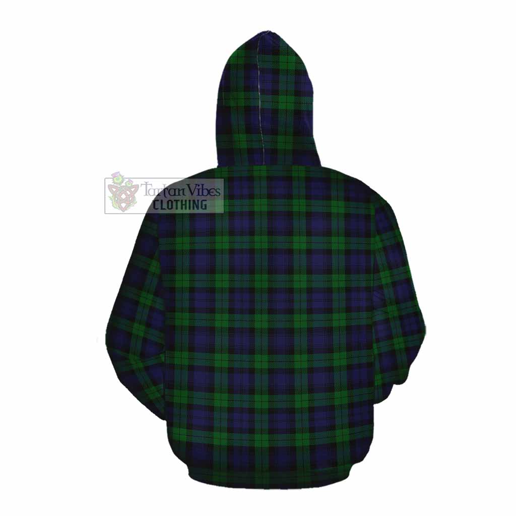 Tartan Vibes Clothing Black Watch Tartan Cotton Hoodie with Family Crest DNA In Me Style