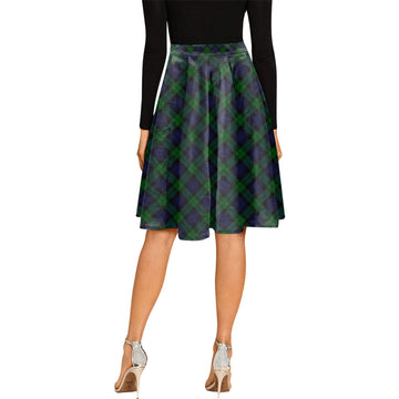 Black Watch Tartan Melete Pleated Midi Skirt