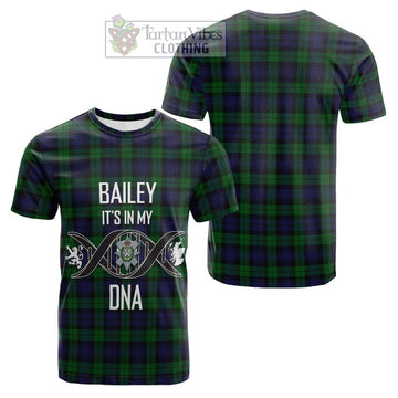 Black Watch Tartan Cotton T-shirt with Family Crest DNA In Me Style