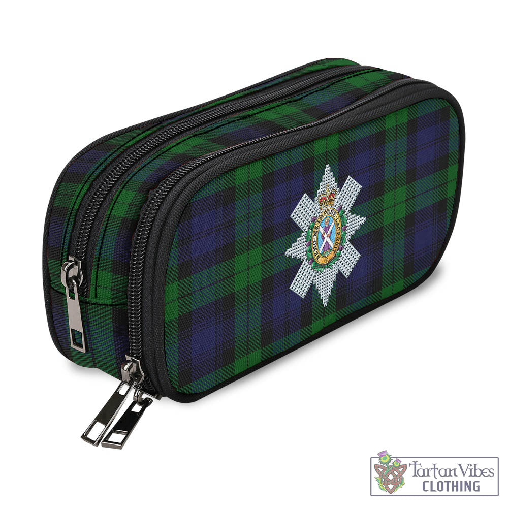 Tartan Vibes Clothing Black Watch Tartan Pen and Pencil Case with Family Crest