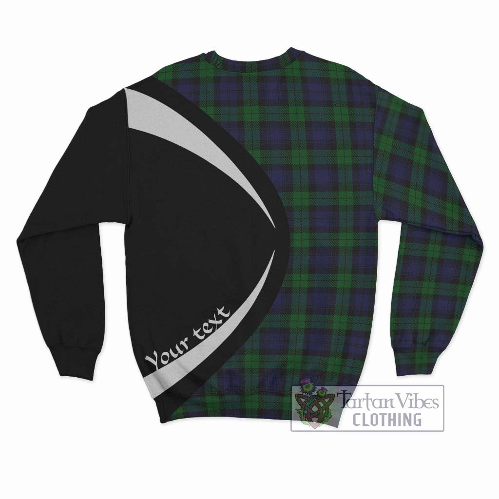 Black Watch Tartan Sweatshirt with Family Crest Circle Style - Tartan Vibes Clothing